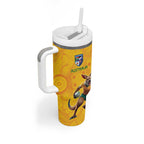 Australia Rugby Custom Tumbler With Handle Glory Be To Wallabies Aboriginal Motif - Aussie Hoodie