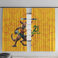 Australia Rugby Custom Window Curtain Glory Be To Wallabies Aboriginal Motif - Aussie Hoodie