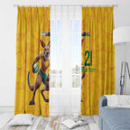 Australia Rugby Custom Window Curtain Glory Be To Wallabies Aboriginal Motif - Aussie Hoodie