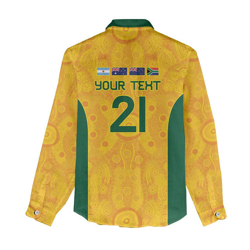 Australia Rugby Custom Women Casual Shirt Glory Be To Wallabies Aboriginal Motif - Aussie Hoodie