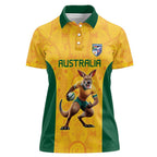 Australia Rugby Custom Women Polo Shirt Glory Be To Wallabies Aboriginal Motif - Aussie Hoodie