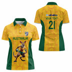 Australia Rugby Custom Women Polo Shirt Glory Be To Wallabies Aboriginal Motif - Aussie Hoodie