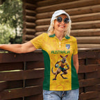 Australia Rugby Custom Women Polo Shirt Glory Be To Wallabies Aboriginal Motif - Aussie Hoodie