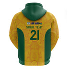Australia Rugby Custom Zip Hoodie Glory Be To Wallabies Aboriginal Motif - Aussie Hoodie