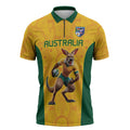 Australia Rugby Custom Zipper Polo Shirt Glory Be To Wallabies Aboriginal Motif - Aussie Hoodie