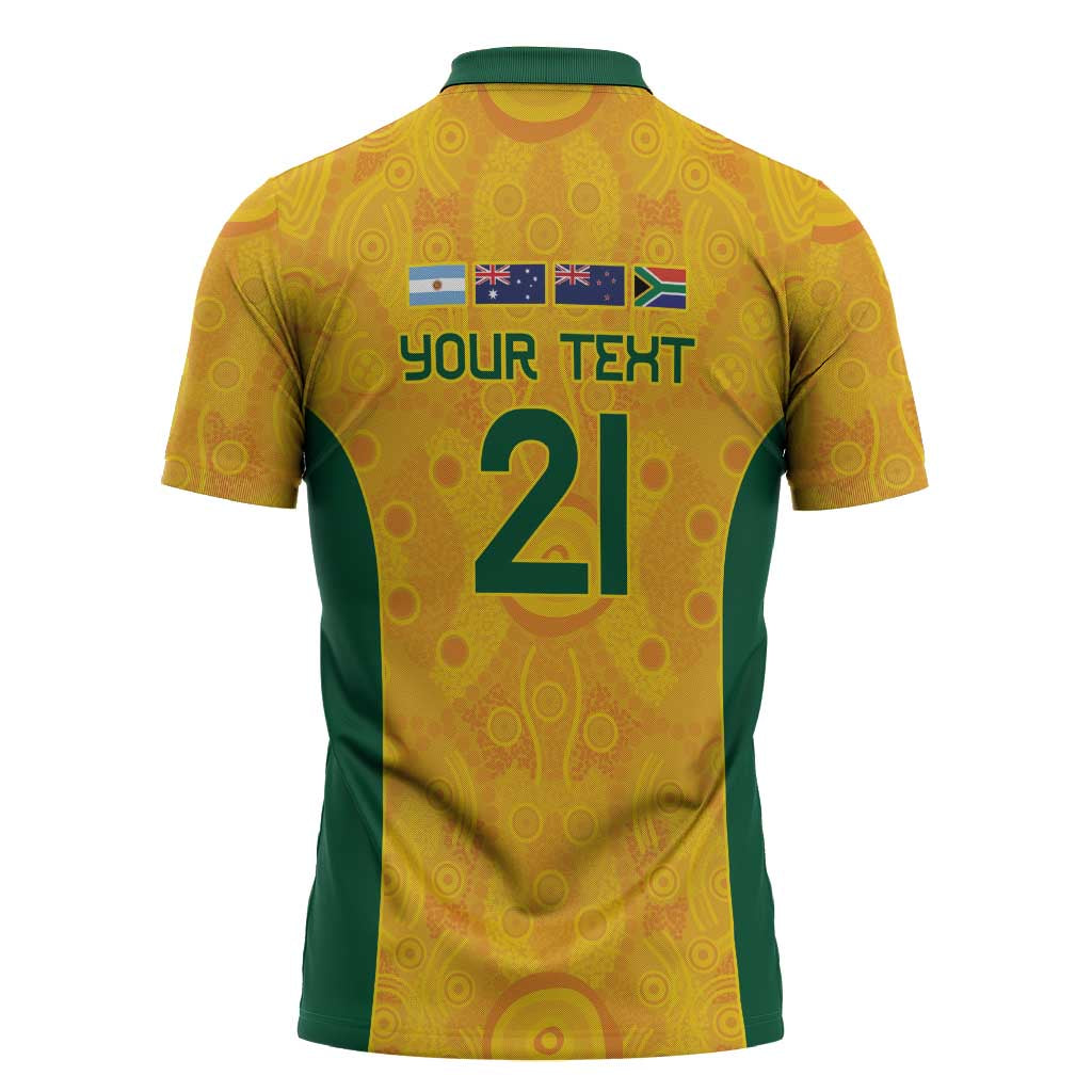 Australia Rugby Custom Zipper Polo Shirt Glory Be To Wallabies Aboriginal Motif - Aussie Hoodie