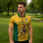 Australia Rugby Custom Zipper Polo Shirt Glory Be To Wallabies Aboriginal Motif - Aussie Hoodie