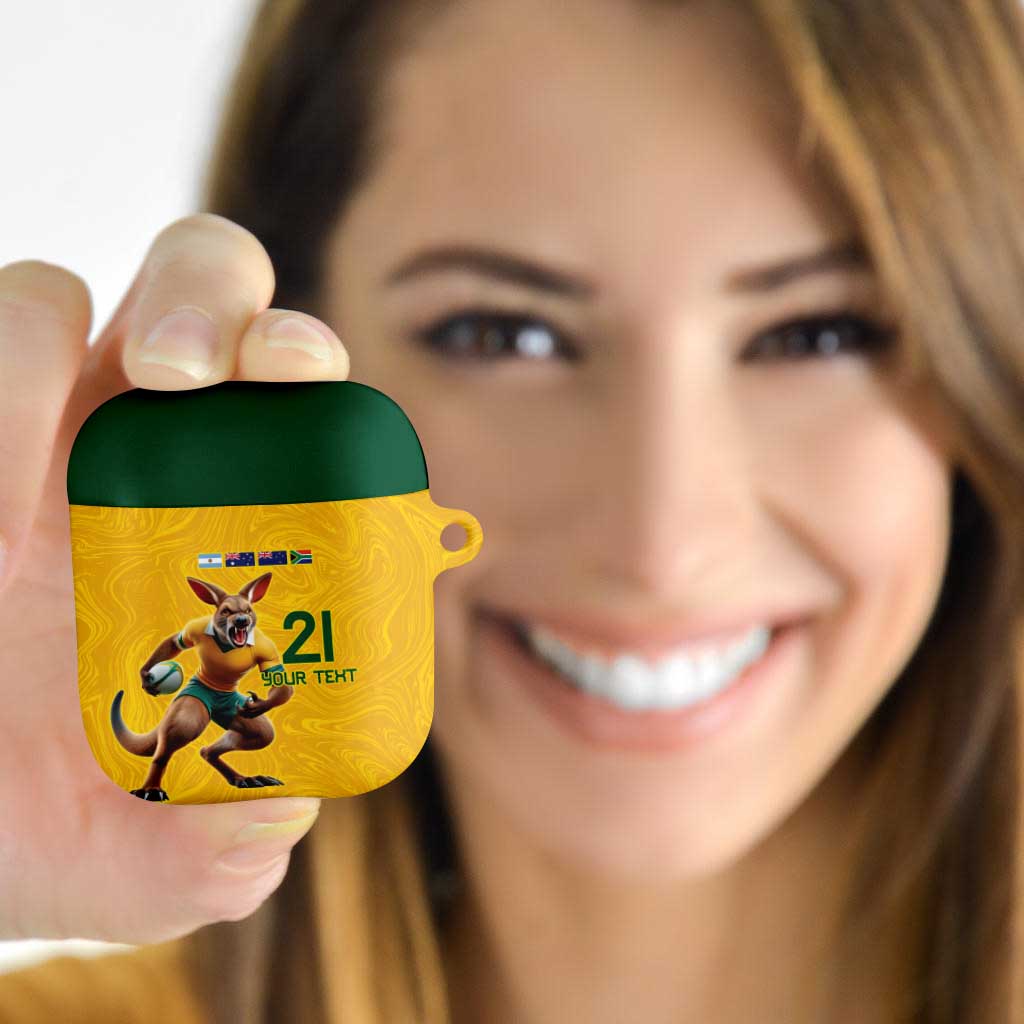 Australia Rugby Custom AirPods Case Glory Be To Wallabies Simple Pattern - Aussie Hoodie