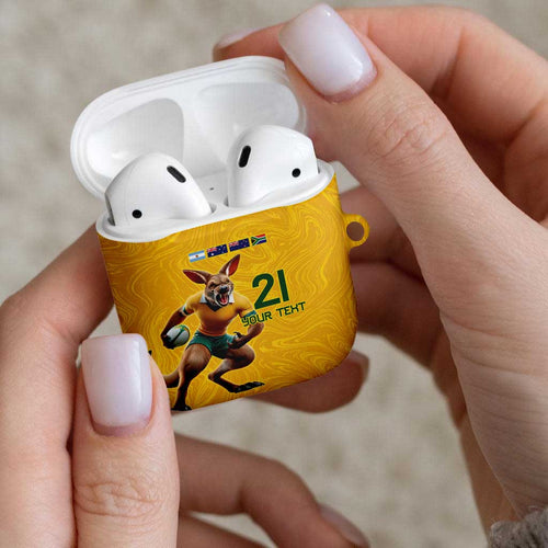 Australia Rugby Custom AirPods Case Glory Be To Wallabies Simple Pattern - Aussie Hoodie