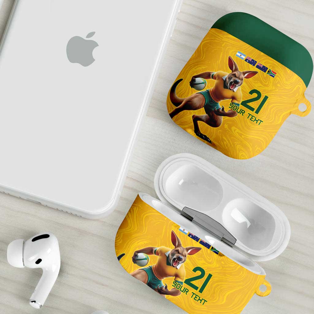 Australia Rugby Custom AirPods Case Glory Be To Wallabies Simple Pattern - Aussie Hoodie