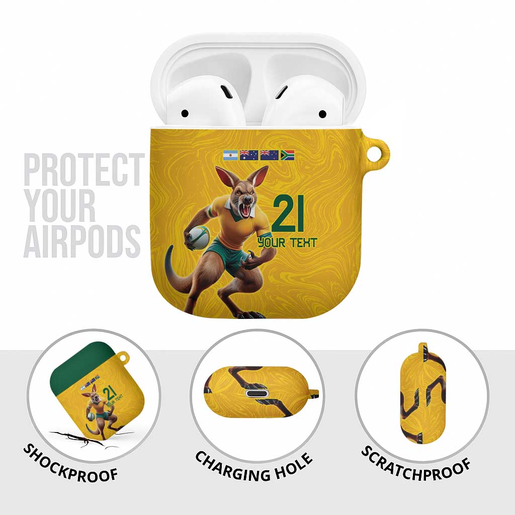 Australia Rugby Custom AirPods Case Glory Be To Wallabies Simple Pattern - Aussie Hoodie