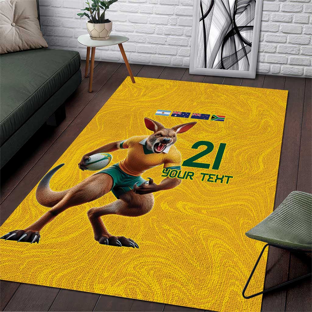 Australia Rugby Custom Area Rug Glory Be To Wallabies Simple Pattern - Aussie Hoodie