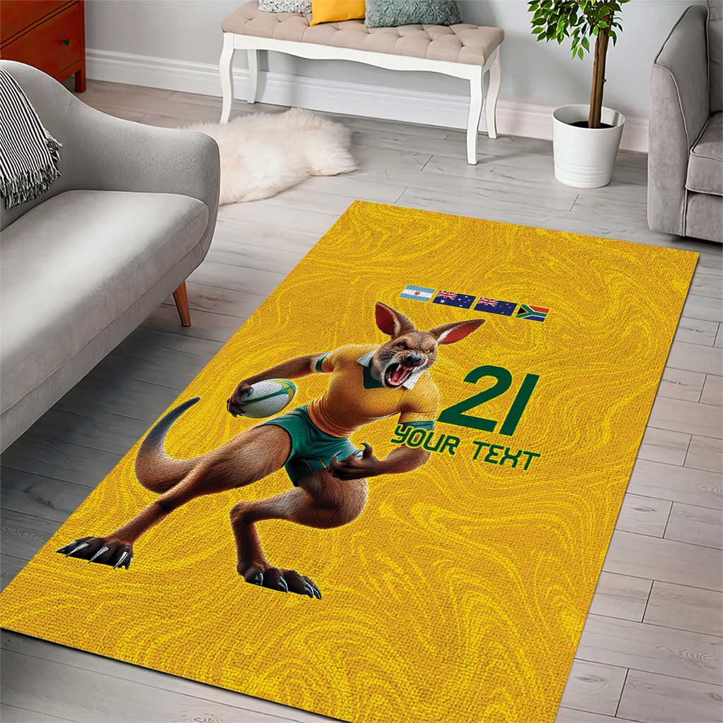 Australia Rugby Custom Area Rug Glory Be To Wallabies Simple Pattern - Aussie Hoodie