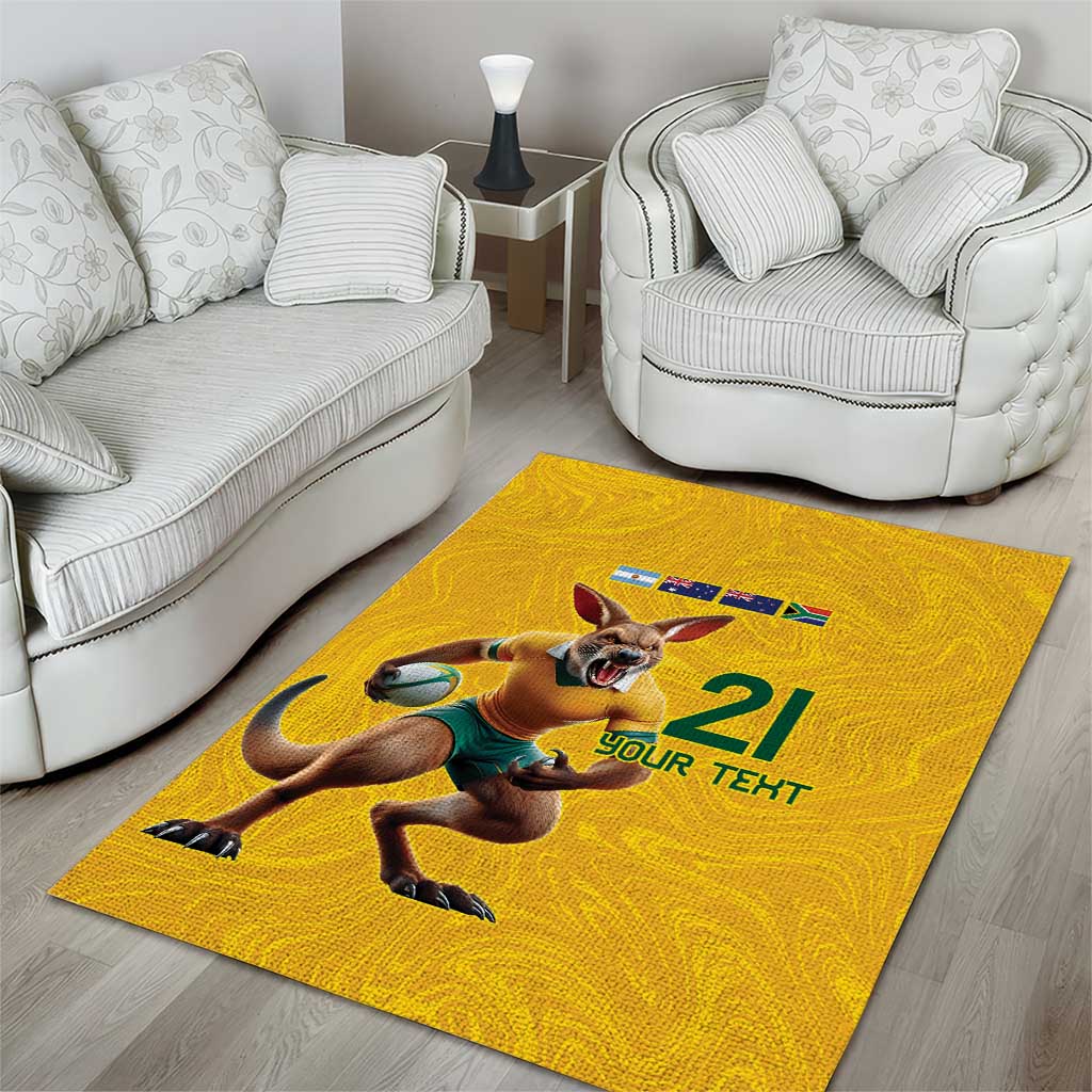 Australia Rugby Custom Area Rug Glory Be To Wallabies Simple Pattern - Aussie Hoodie