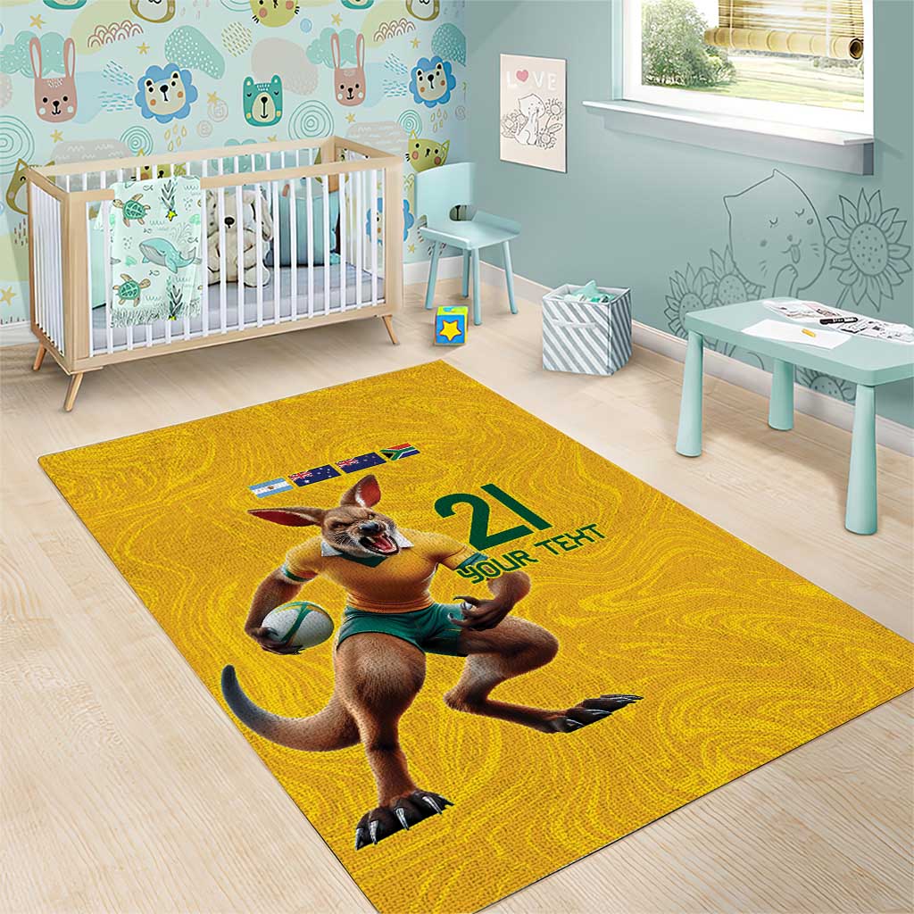 Australia Rugby Custom Area Rug Glory Be To Wallabies Simple Pattern - Aussie Hoodie