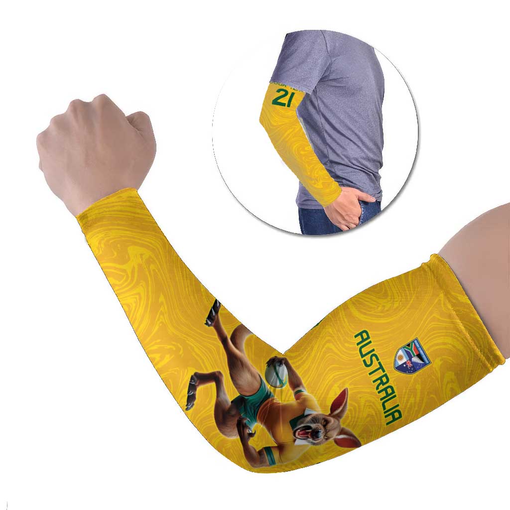 Australia Rugby Custom Arm Sleeves Glory Be To Wallabies Simple Pattern - Aussie Hoodie