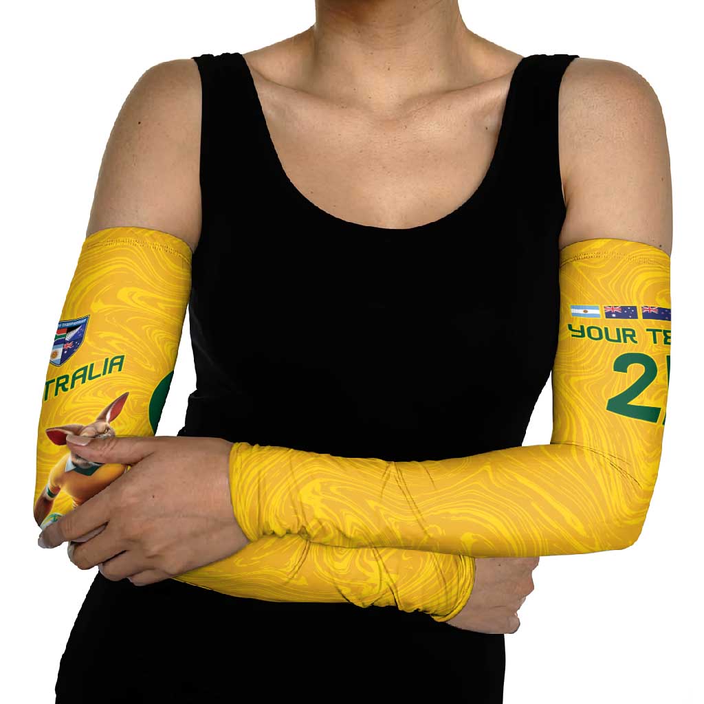 Australia Rugby Custom Arm Sleeves Glory Be To Wallabies Simple Pattern - Aussie Hoodie