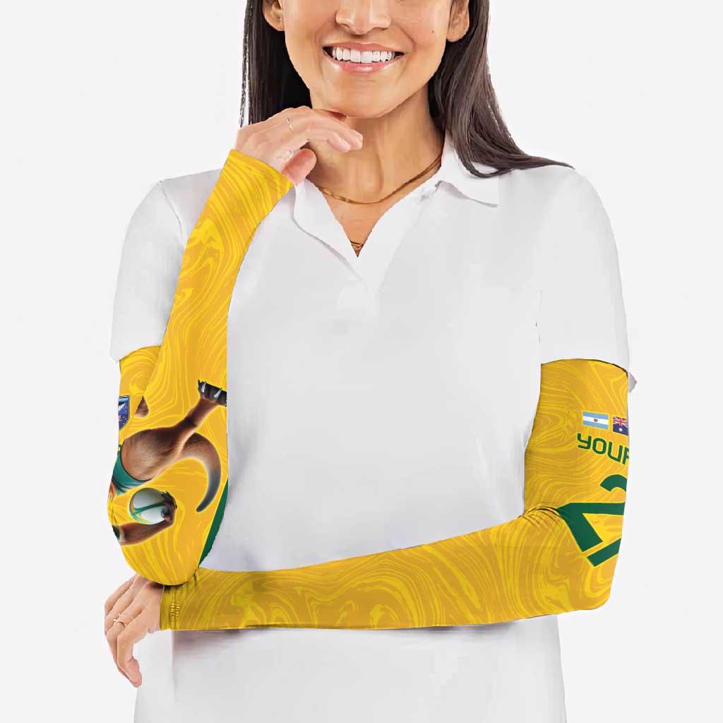 Australia Rugby Custom Arm Sleeves Glory Be To Wallabies Simple Pattern - Aussie Hoodie