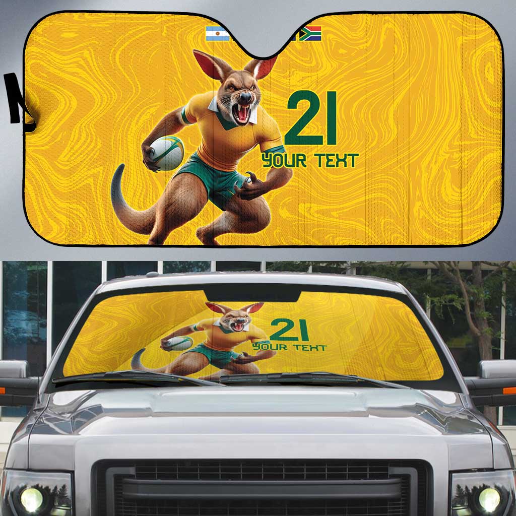 Australia Rugby Custom Auto Sun Shade Glory Be To Wallabies Simple Pattern - Aussie Hoodie