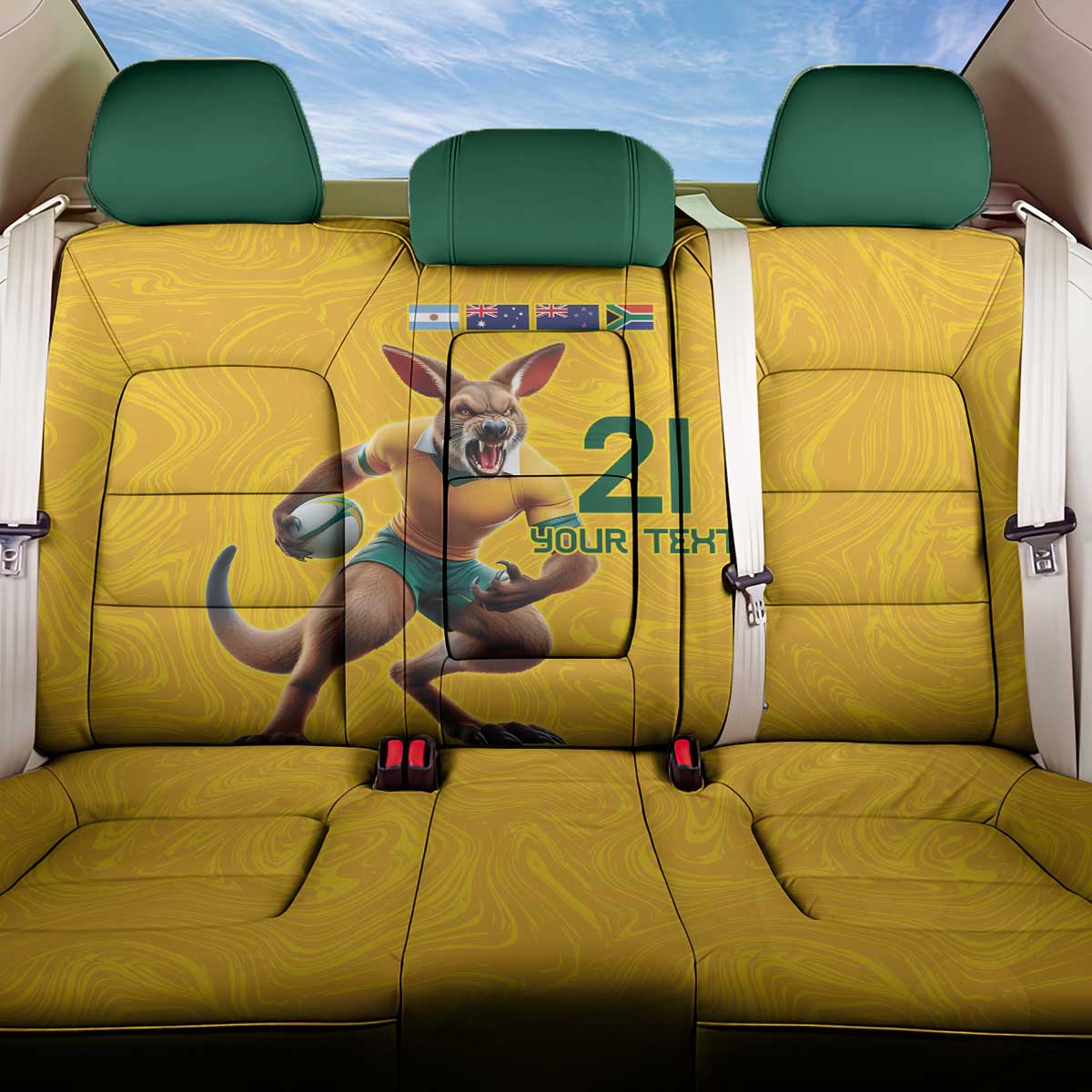 Australia Rugby Custom Back Car Seat Cover Glory Be To Wallabies Simple Pattern - Aussie Hoodie