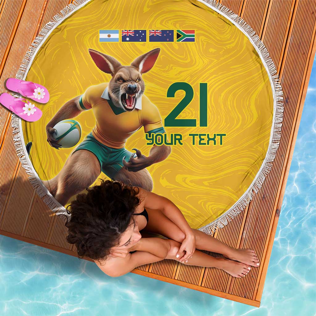 Australia Rugby Custom Beach Blanket Glory Be To Wallabies Simple Pattern - Aussie Hoodie