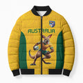 Australia Rugby Custom Bomber Puffer Jacket Glory Be To Wallabies Simple Pattern - Aussie Hoodie