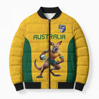 Australia Rugby Custom Bomber Puffer Jacket Glory Be To Wallabies Simple Pattern - Aussie Hoodie