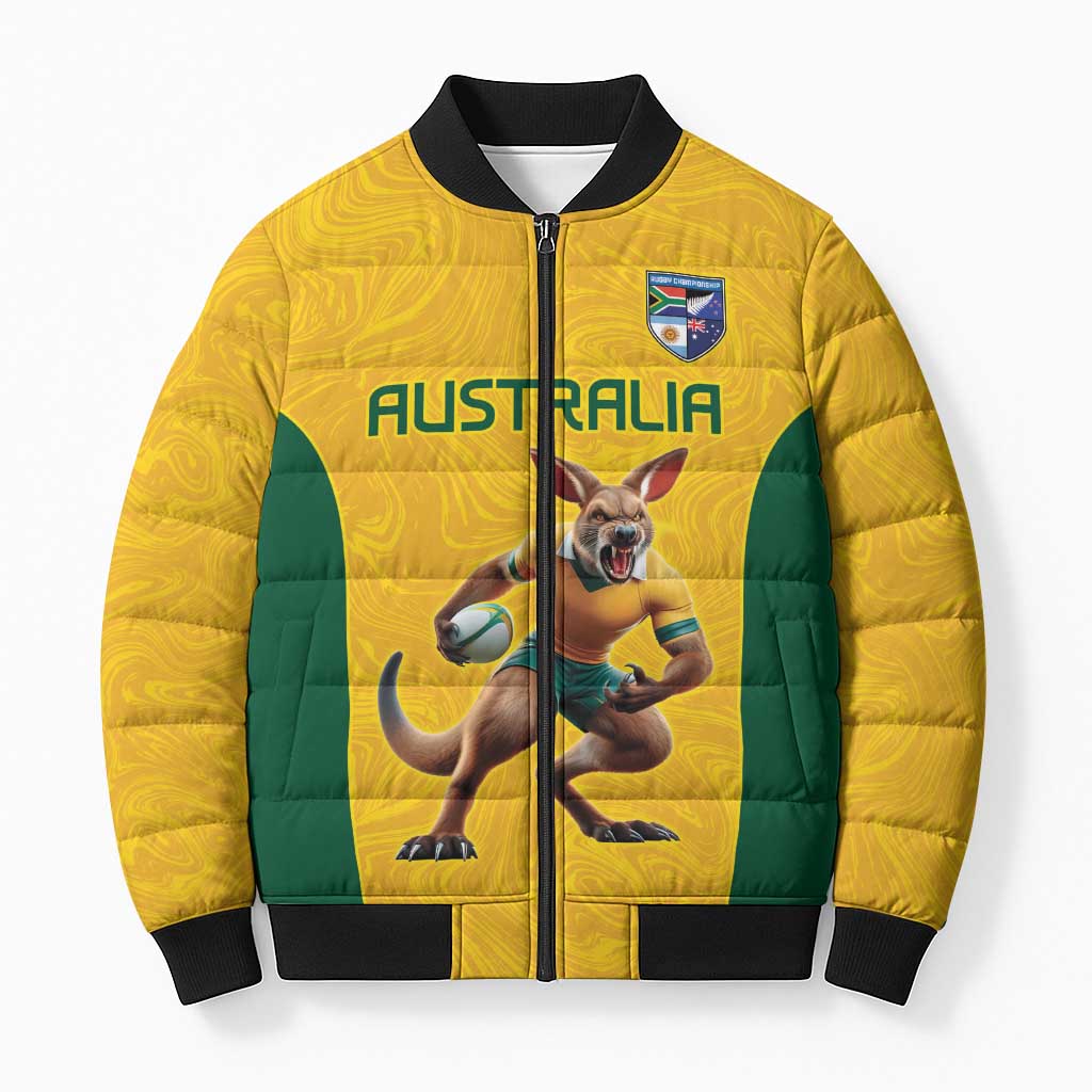 Australia Rugby Custom Bomber Puffer Jacket Glory Be To Wallabies Simple Pattern - Aussie Hoodie