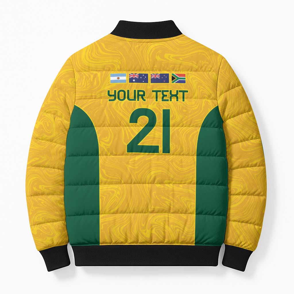 Australia Rugby Custom Bomber Puffer Jacket Glory Be To Wallabies Simple Pattern - Aussie Hoodie
