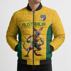 Australia Rugby Custom Bomber Puffer Jacket Glory Be To Wallabies Simple Pattern - Aussie Hoodie