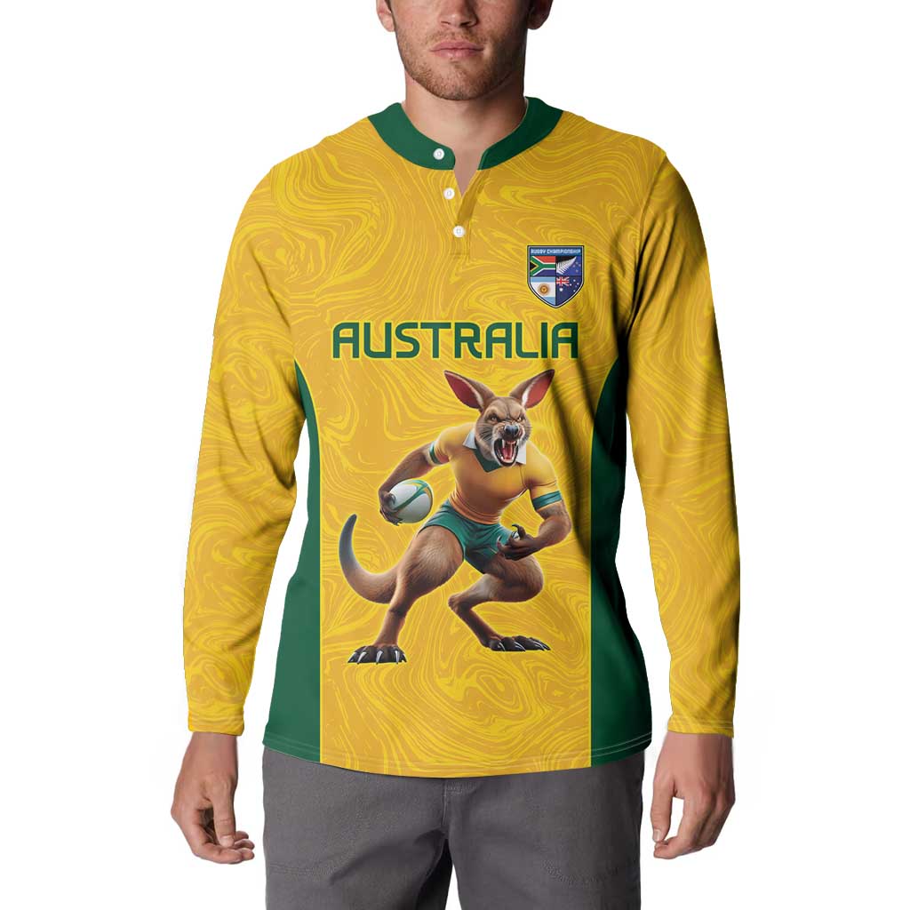 Australia Rugby Custom Button Sweatshirt Glory Be To Wallabies Simple Pattern - Aussie Hoodie