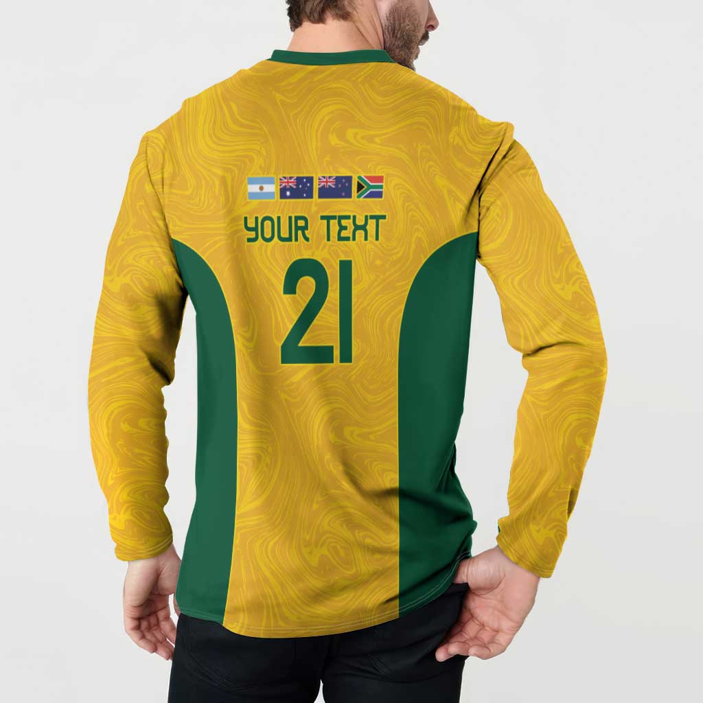 Australia Rugby Custom Button Sweatshirt Glory Be To Wallabies Simple Pattern - Aussie Hoodie