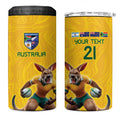 Australia Rugby Custom 4 in 1 Can Cooler Tumbler Glory Be To Wallabies Simple Pattern - Aussie Hoodie