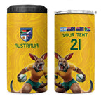 Australia Rugby Custom 4 in 1 Can Cooler Tumbler Glory Be To Wallabies Simple Pattern - Aussie Hoodie