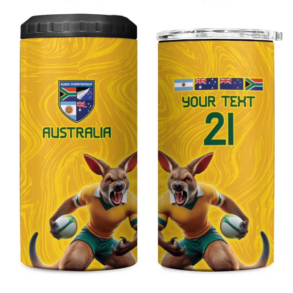 Australia Rugby Custom 4 in 1 Can Cooler Tumbler Glory Be To Wallabies Simple Pattern - Aussie Hoodie