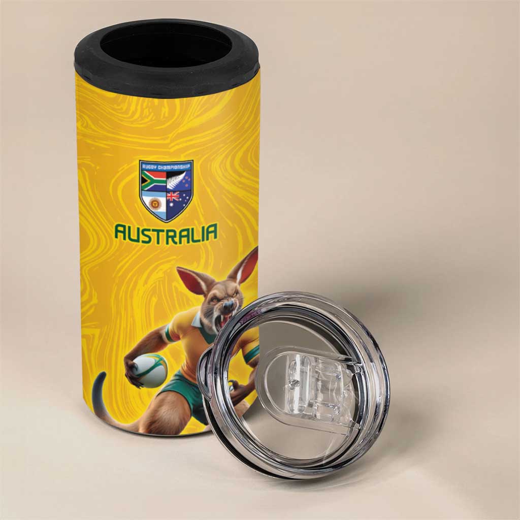 Australia Rugby Custom 4 in 1 Can Cooler Tumbler Glory Be To Wallabies Simple Pattern - Aussie Hoodie