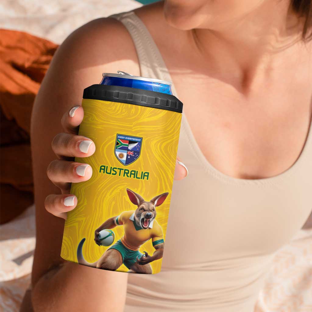 Australia Rugby Custom 4 in 1 Can Cooler Tumbler Glory Be To Wallabies Simple Pattern - Aussie Hoodie