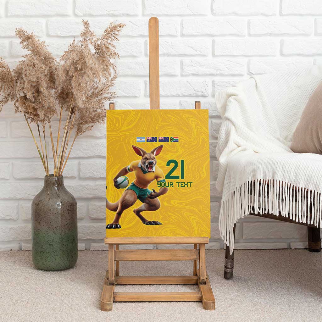 Australia Rugby Custom Canvas Wall Art Glory Be To Wallabies Simple Pattern - Aussie Hoodie