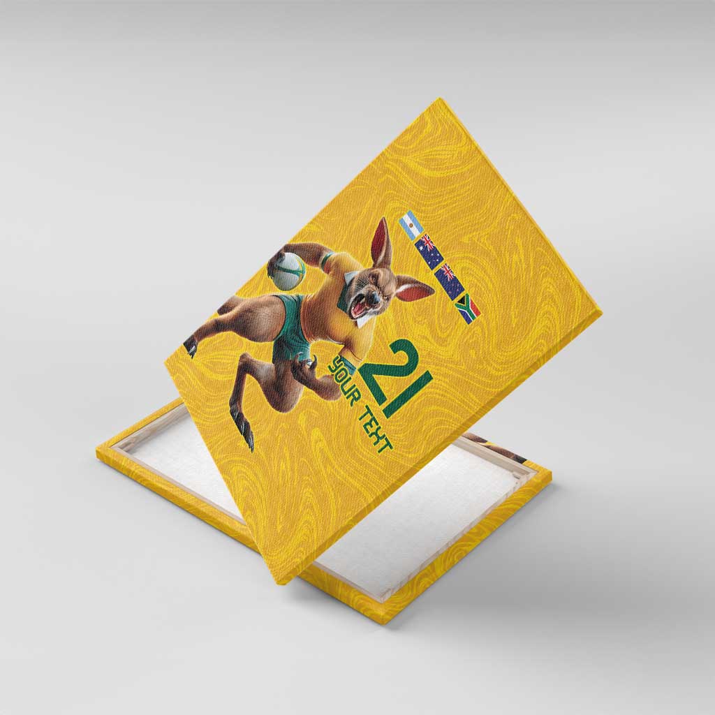 Australia Rugby Custom Canvas Wall Art Glory Be To Wallabies Simple Pattern - Aussie Hoodie