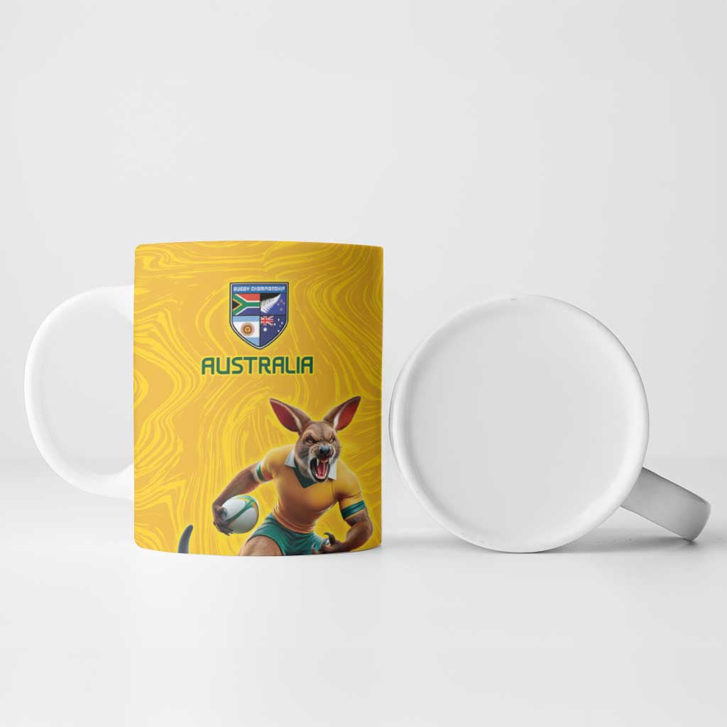 Australia Rugby Custom Ceramic Mug Glory Be To Wallabies Simple Pattern - Aussie Hoodie