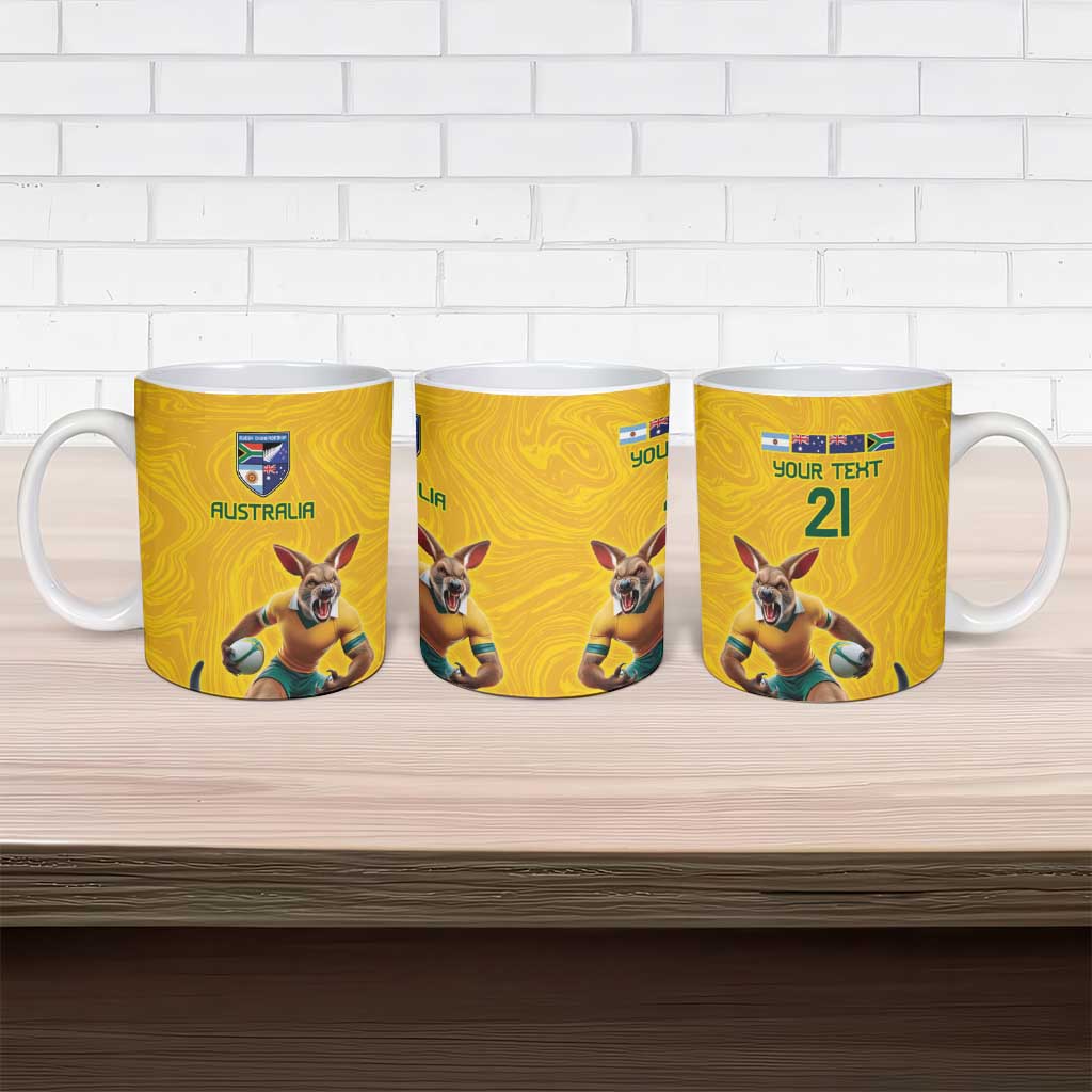 Australia Rugby Custom Ceramic Mug Glory Be To Wallabies Simple Pattern - Aussie Hoodie
