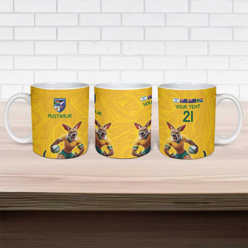 Australia Rugby Custom Ceramic Mug Glory Be To Wallabies Simple Pattern - Aussie Hoodie