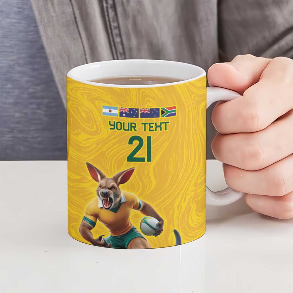Australia Rugby Custom Ceramic Mug Glory Be To Wallabies Simple Pattern - Aussie Hoodie