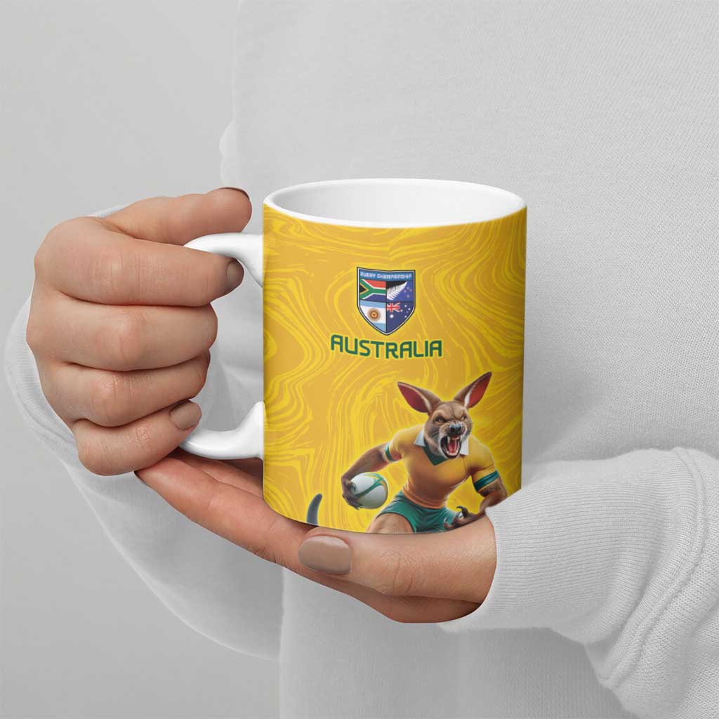 Australia Rugby Custom Ceramic Mug Glory Be To Wallabies Simple Pattern - Aussie Hoodie