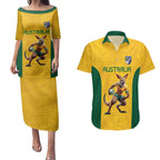 Australia Rugby Custom Couples Matching Puletasi and Hawaiian Shirt Glory Be To Wallabies Simple Pattern - Aussie Hoodie
