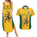 Australia Rugby Custom Couples Matching Summer Maxi Dress and Hawaiian Shirt Glory Be To Wallabies Simple Pattern - Aussie Hoodie