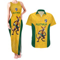 Australia Rugby Custom Couples Matching Tank Maxi Dress and Hawaiian Shirt Glory Be To Wallabies Simple Pattern - Aussie Hoodie