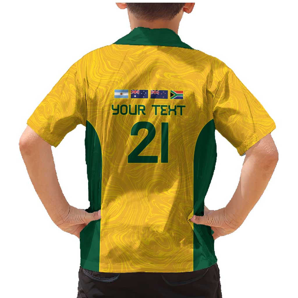 Australia Rugby Custom Family Matching Mermaid Dress and Hawaiian Shirt Glory Be To Wallabies Simple Pattern - Aussie Hoodie