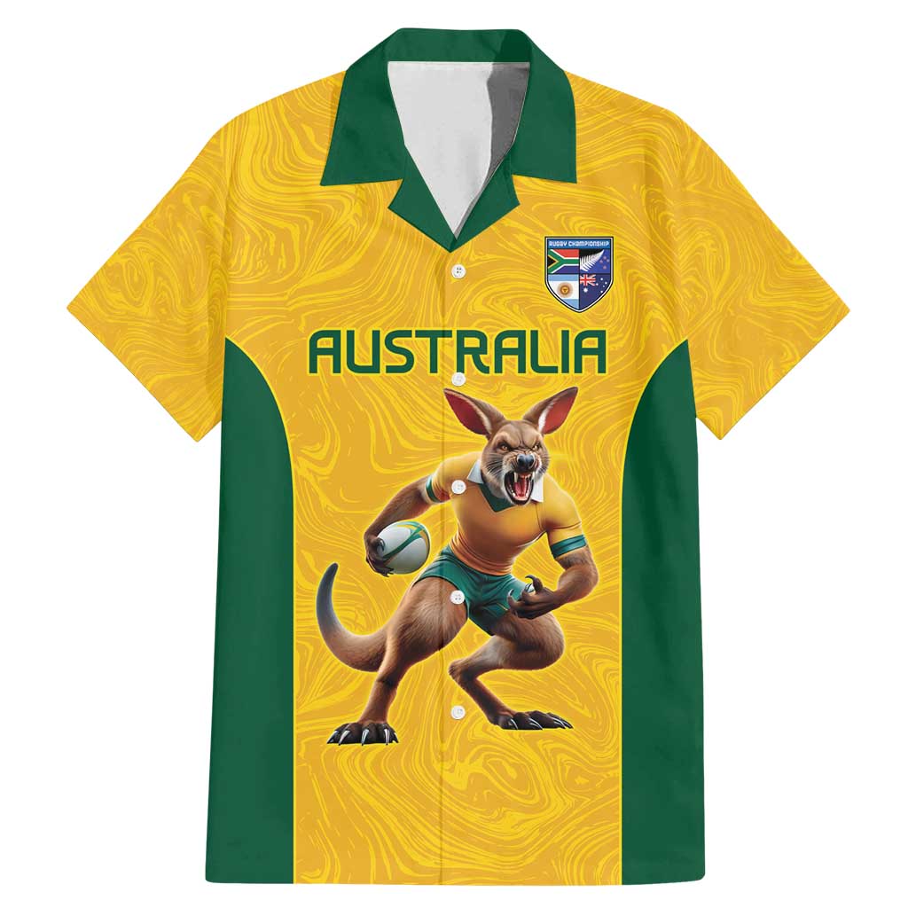 Australia Rugby Custom Family Matching Mermaid Dress and Hawaiian Shirt Glory Be To Wallabies Simple Pattern - Aussie Hoodie