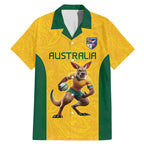 Australia Rugby Custom Family Matching Mermaid Dress and Hawaiian Shirt Glory Be To Wallabies Simple Pattern - Aussie Hoodie